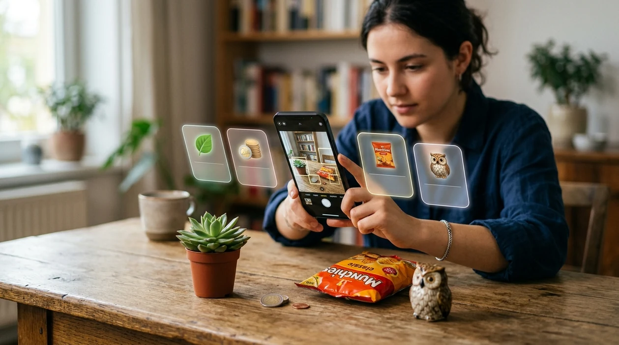 App like Google Lens identifying objects on iPhone and Android