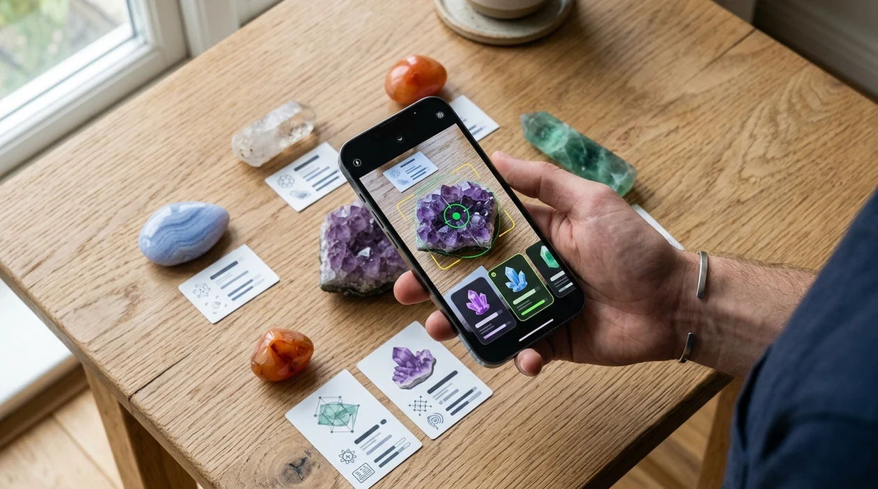 app that identifies crystals scanning stones from a phone photo