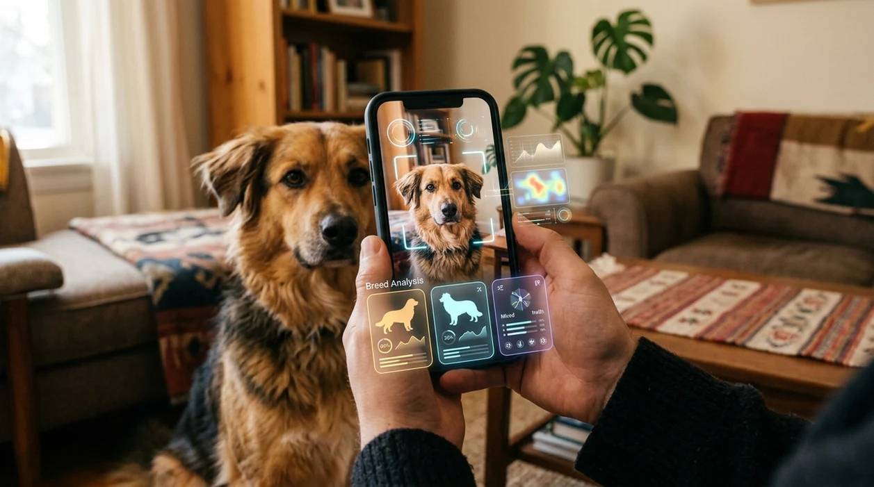 Dog breed scanner result shown on a smartphone