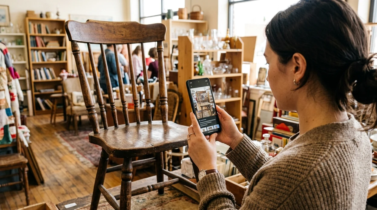 App that identifies furniture scanning a vintage chair from a photo