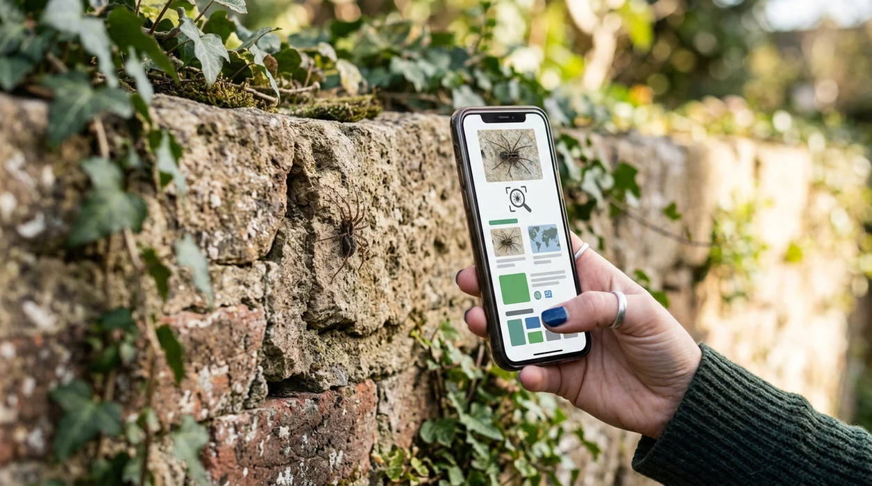 App that identifies spiders scanning a spider photo on a phone
