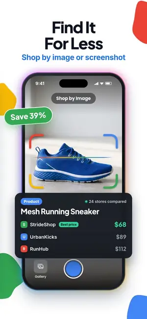 Lens AI app screen: Find it for less