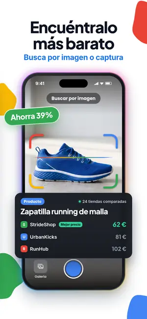 Pantalla de la app Lens AI: Encuéntralo más barato