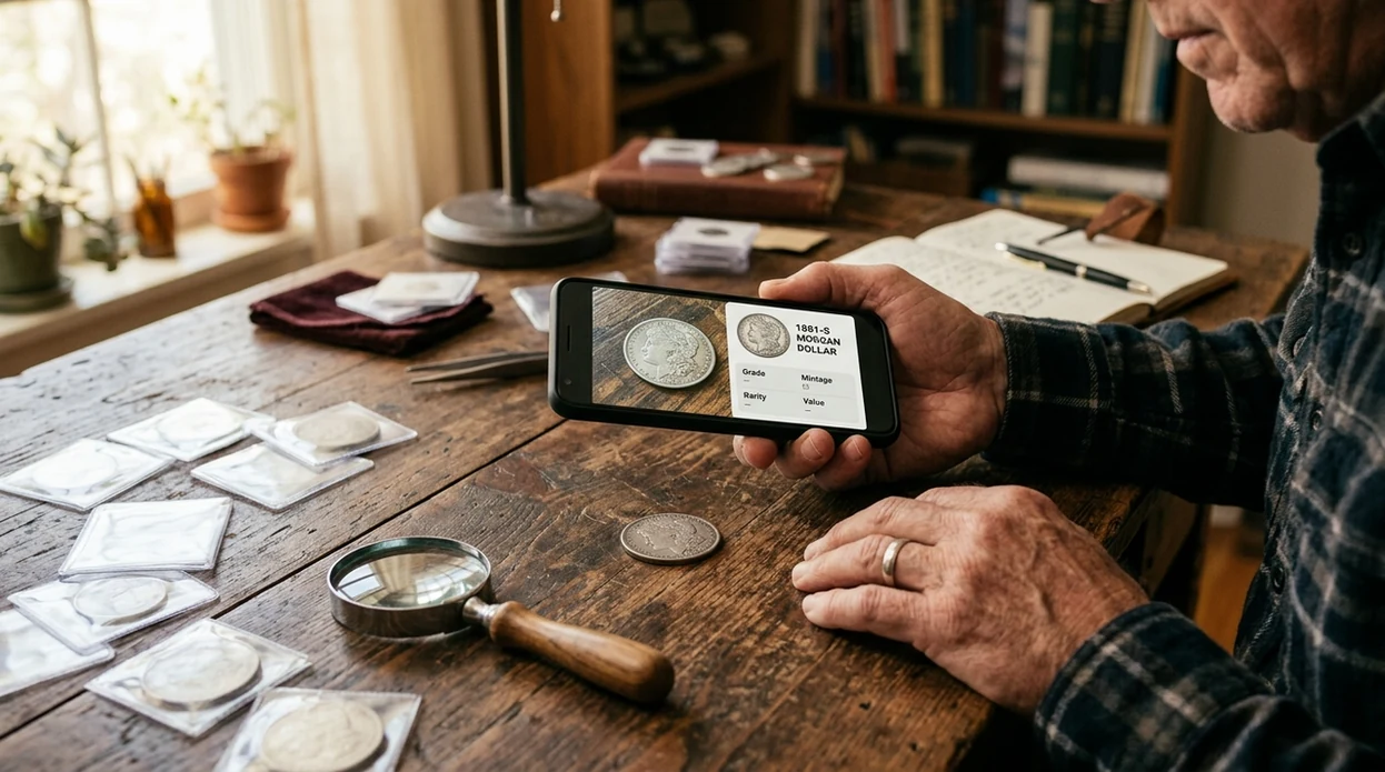 coin identifier for collectors scanning an old silver coin