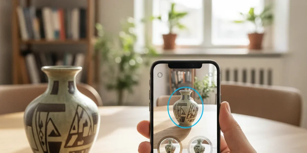 Gegenstände erkennen App identifiziert einen unbekannten Gegenstand per Smartphone-Foto