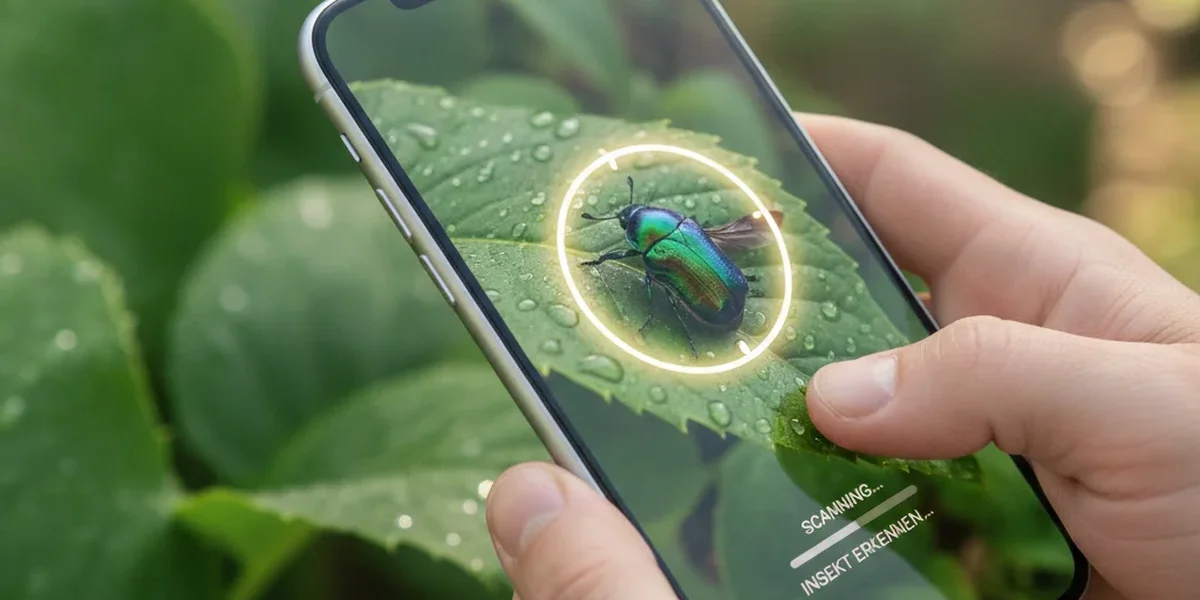 Insekten erkennen mit einem Smartphone und einem Foto