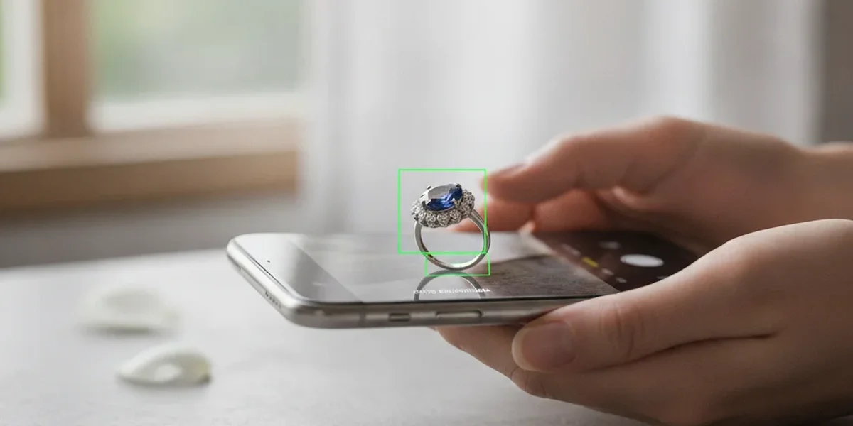 Schmuck erkennen App identifiziert einen Ring per Smartphone-Foto