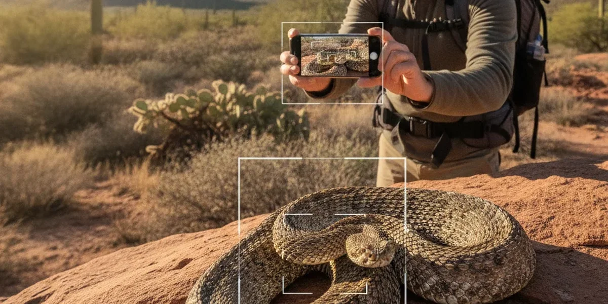 Schlange bestimmen mit einem Smartphone-Foto