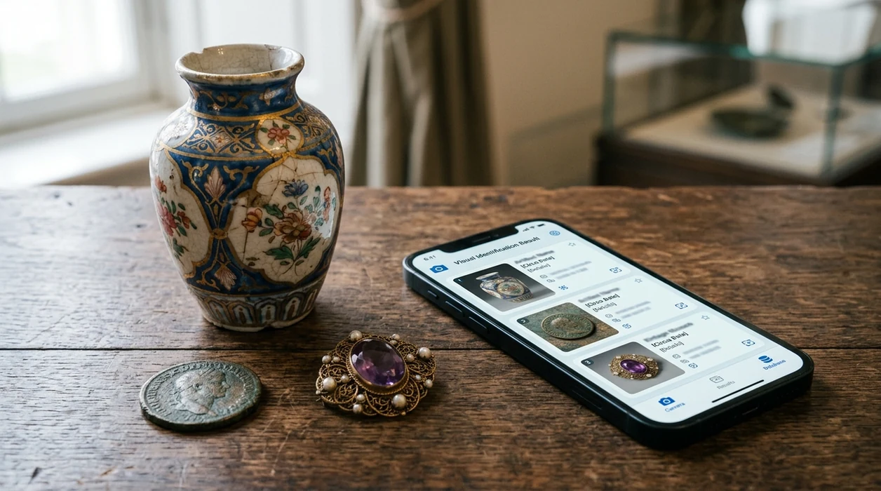 phone scanning maker mark on antique ceramic vase