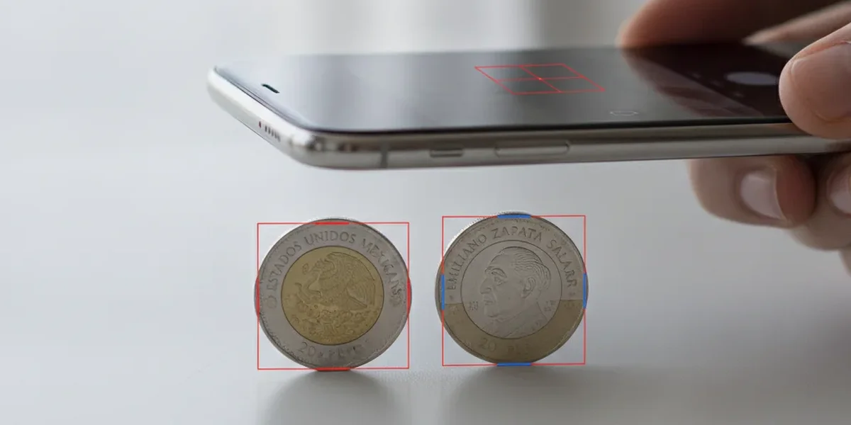 Monedas de 20 pesos valiosas identificadas mediante una fotografía