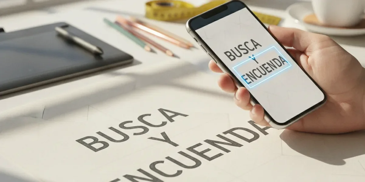 Teléfono usado para buscar tipografía por imagen en un cartel