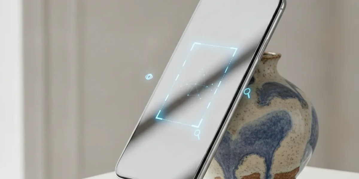 Teléfono utilizado para identificar objetos por foto con inteligencia artificial