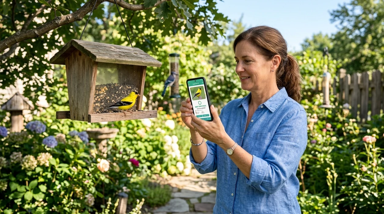 Phone scanner used to find out what this bird is