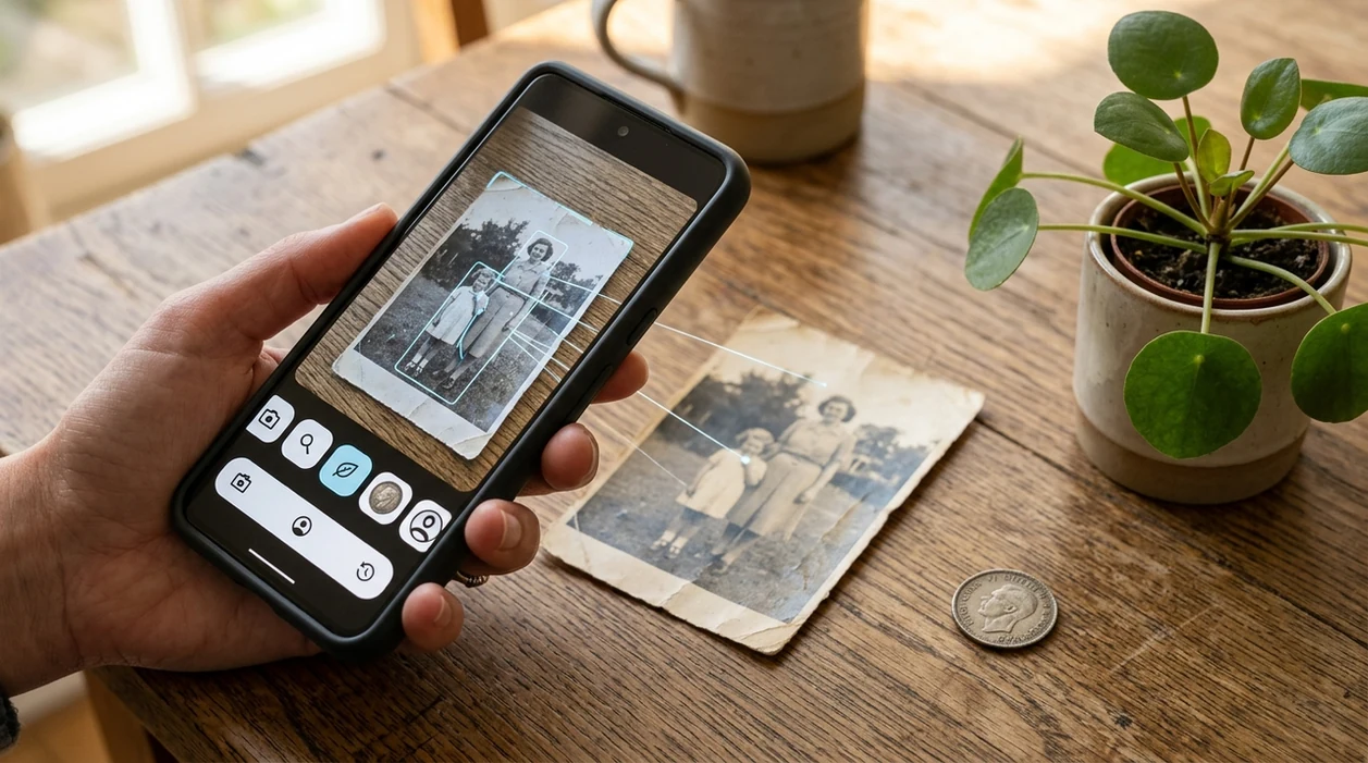 Smartphone used to identify from old low quality photo