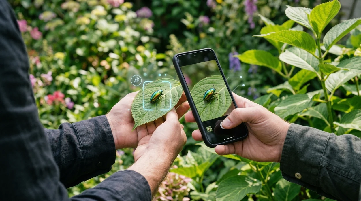 Person testing is insect identifier accurate on a garden beetle