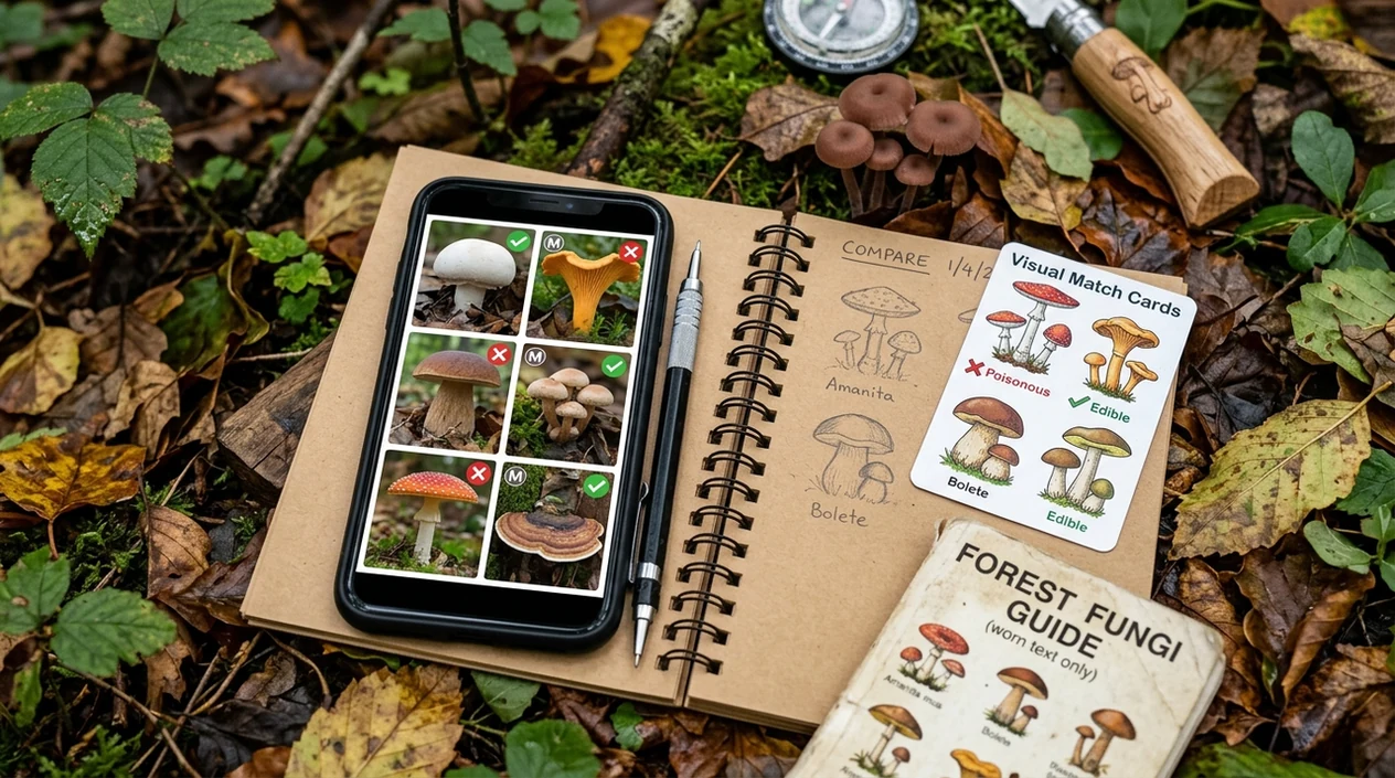 Smartphone mushroom scan used as educational identification aid
