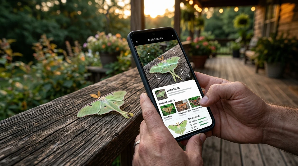 phone scanner showing a likely insect identification result