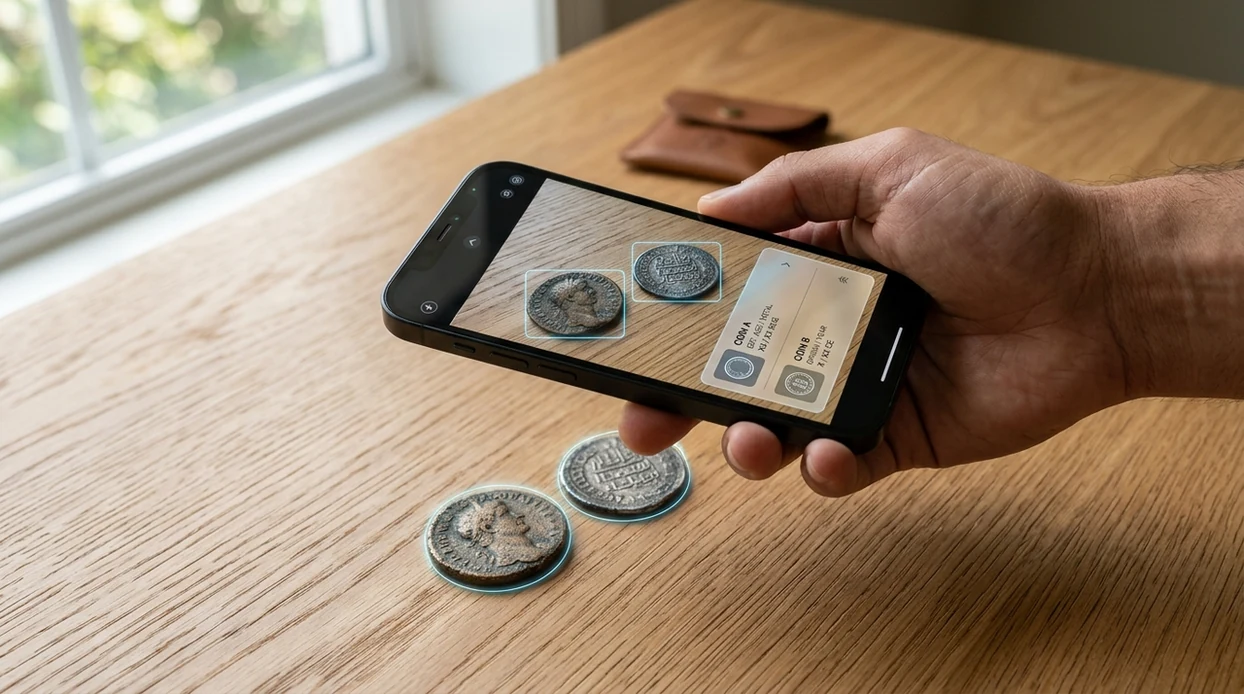 is there an app that identifies coins from a photo on phone