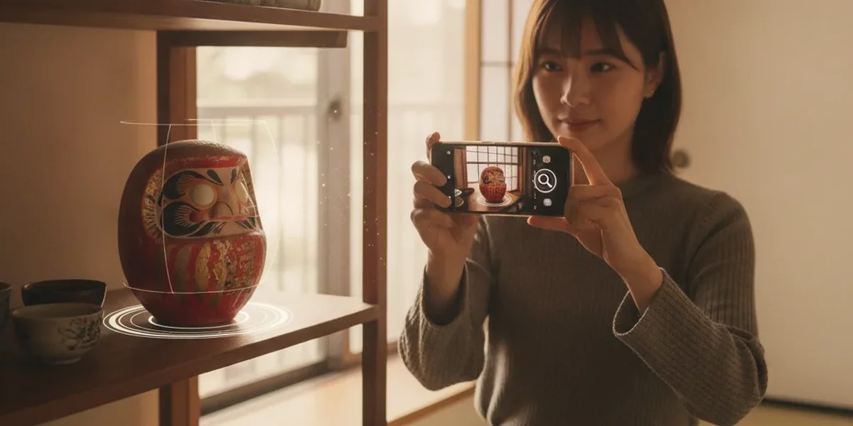 スマートフォンで商品を撮影するAI画像検索