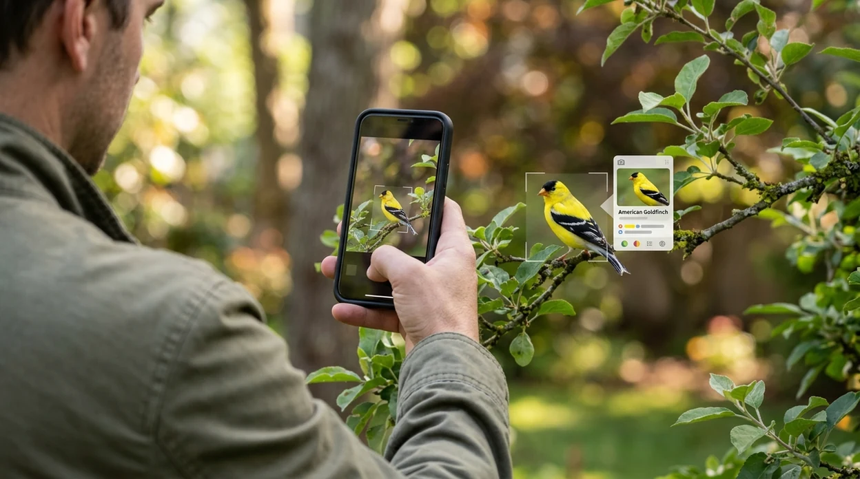 Lens App vs Picture Bird comparison for identifying a backyard bird