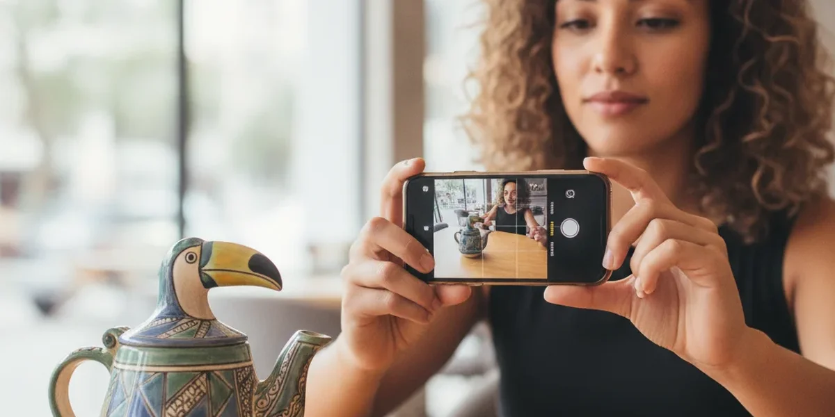 Pesquisa por imagem no celular para identificar um objeto com inteligência artificial