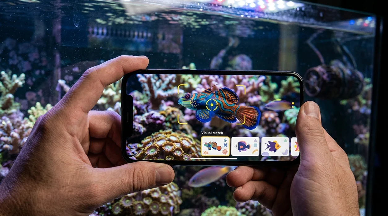 Mobile fish scanner showing a marine species match
